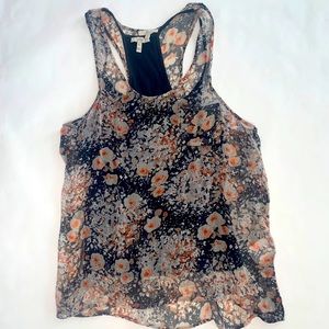 Joie Floral Silk Racerback Tank XS